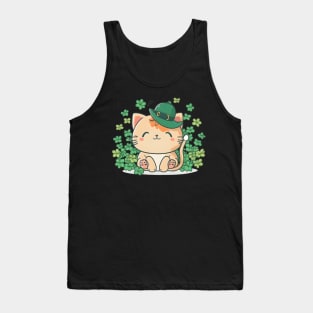 Cat Leprechaun Funny Cat Lover Shamrock St Patrick's Day Tank Top